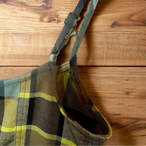 Urban Outfitters Plaid Hook & Eye Plaid Mini Dress Green Zipper Side Size XS NWT - Picture 7 of 13